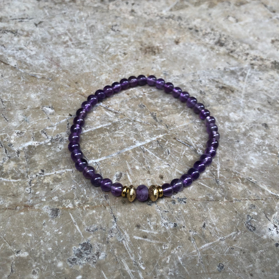 bracelet amethyste perles 4mm