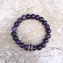 Charger l&#39;image dans la galerie, bracelet amethyste perles 10 mm
