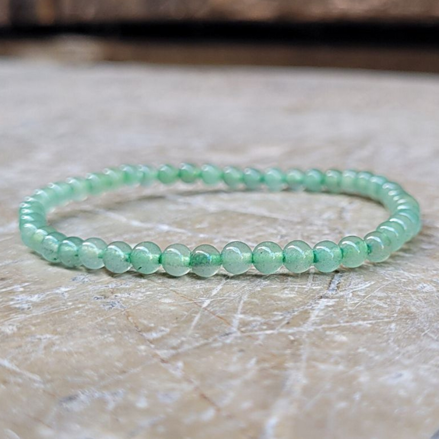 bracelet en aventurine naturelle perles 4mm