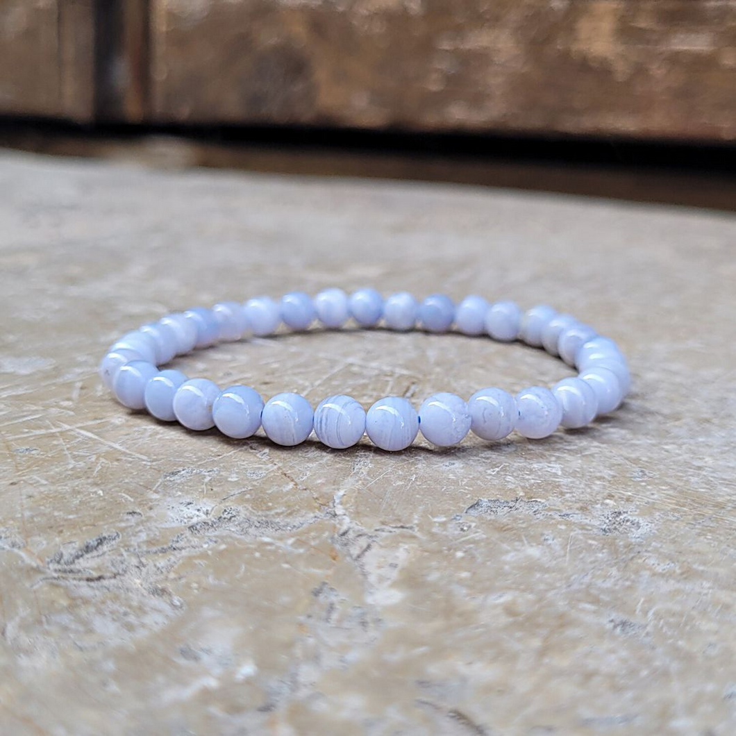 Bracelet Calcédoine Perles 6 mm