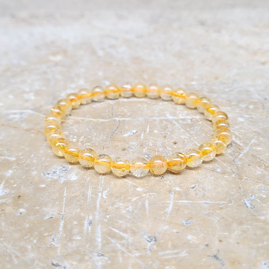 bracelet citrine 6 mm