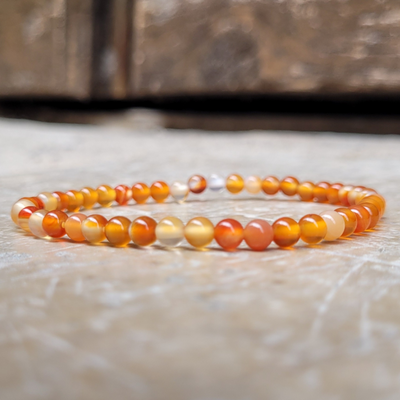 Bracelet Cornaline Perles 4 mm