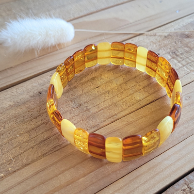 Bracelet en Ambre tricouleur Claire