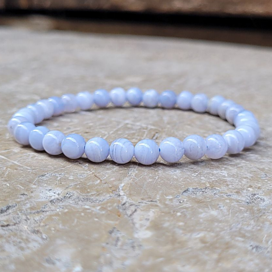 Bracelet Calcédoine Perles 6 mm