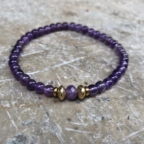 bracelet amethyste et or