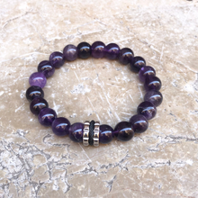 Charger l&#39;image dans la galerie, bracelet grande taille améthyste
