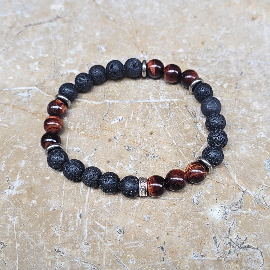 Bracelet Pierre de Lave Œil de Taureau