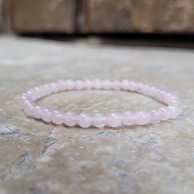 Bracelet Quartz Rose Perles 4 mm