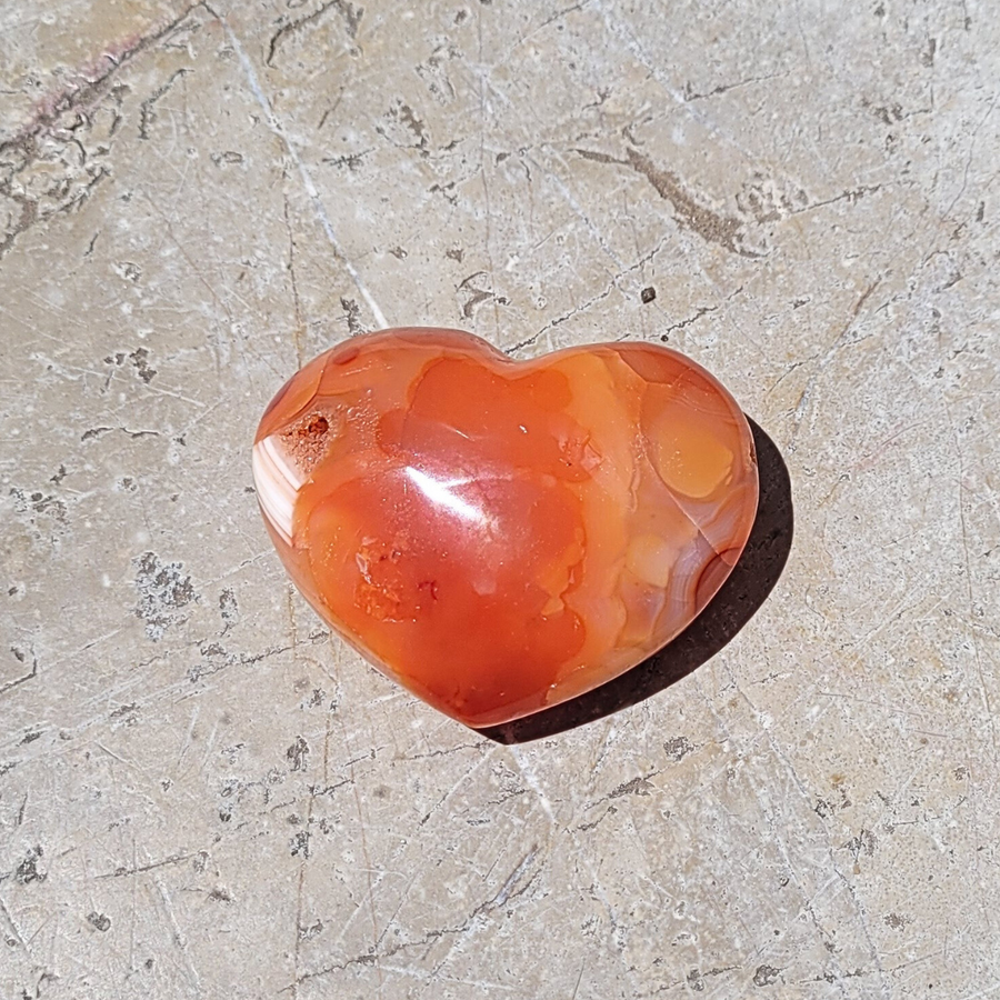 coeur en agate orange