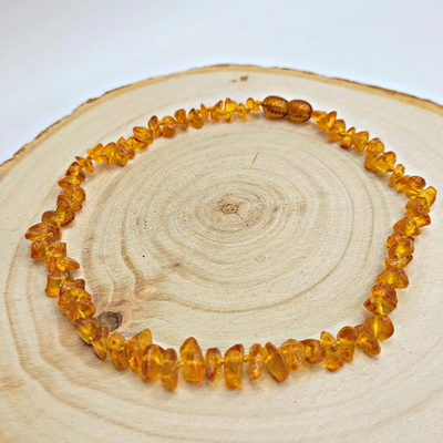 Collier Ambre Enfant Baroque Miel