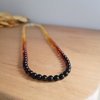 Collier Ambre Adulte Premium- Arc en Ciel