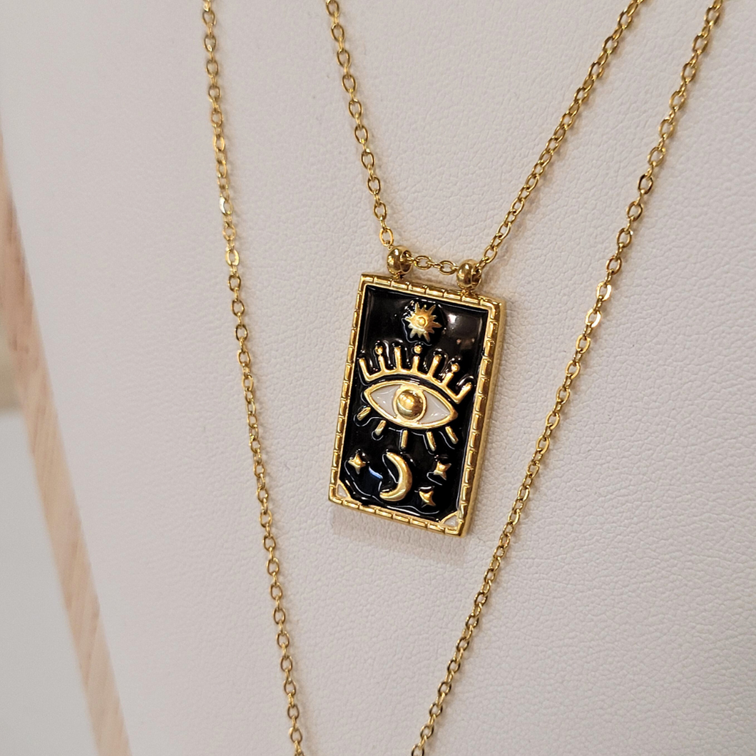 Pendentif Porte Bonheur Œil protecteur - Noir