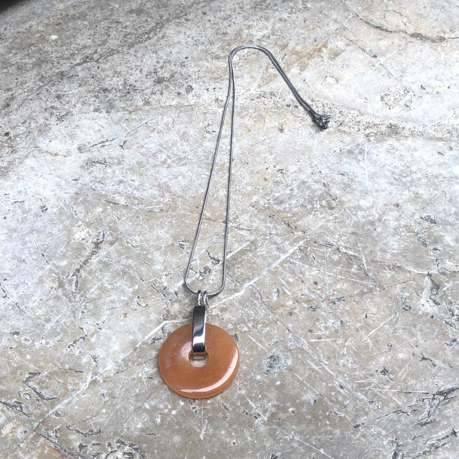 Pendentif donut en Cornaline