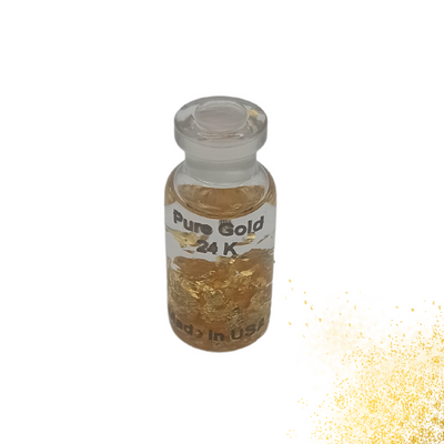 Petite Fiole de feuilles d'Or 24 carats