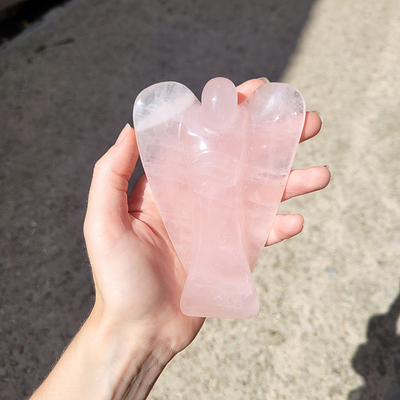 Ange Quartz Rose 12 cm - Pièce Unique - Livraison offerte