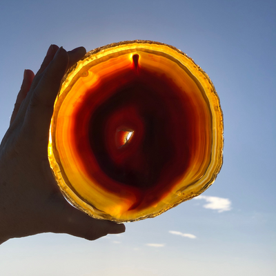 Grande  Tranche Agate Cornaline  - Pièce unique B
