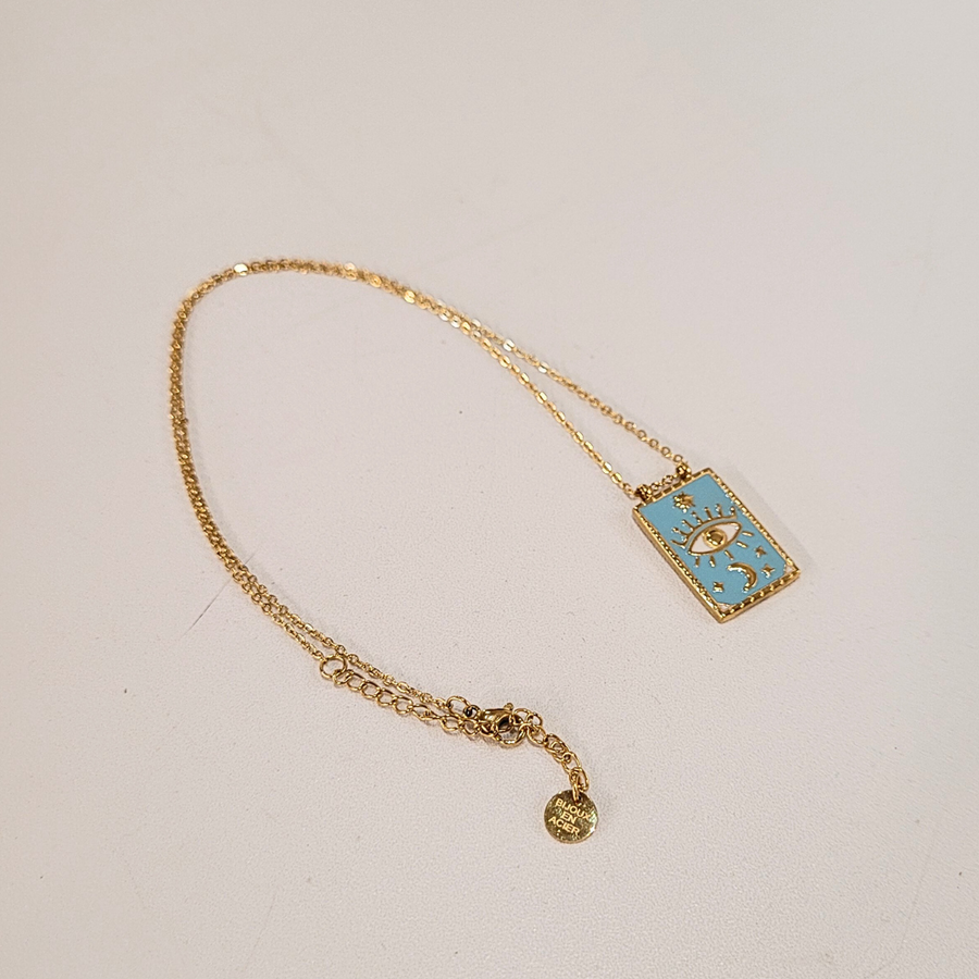 Collier Œil protecteur - Porte Bonheur - Bleu