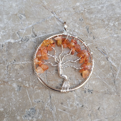 Pendentif Arbre de vie Cornaline