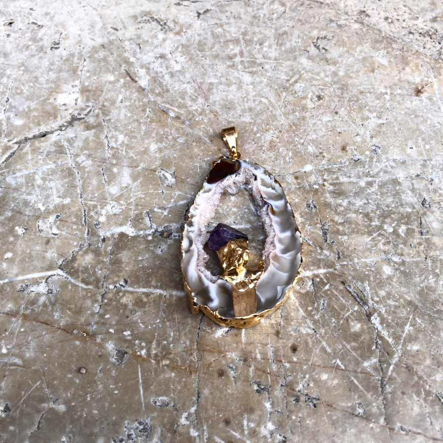pendentif geodinos et amethyste