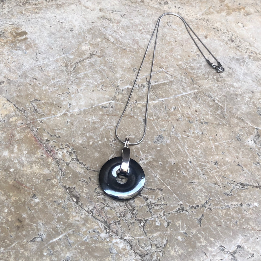 Pendentif Disque Bi Hématite