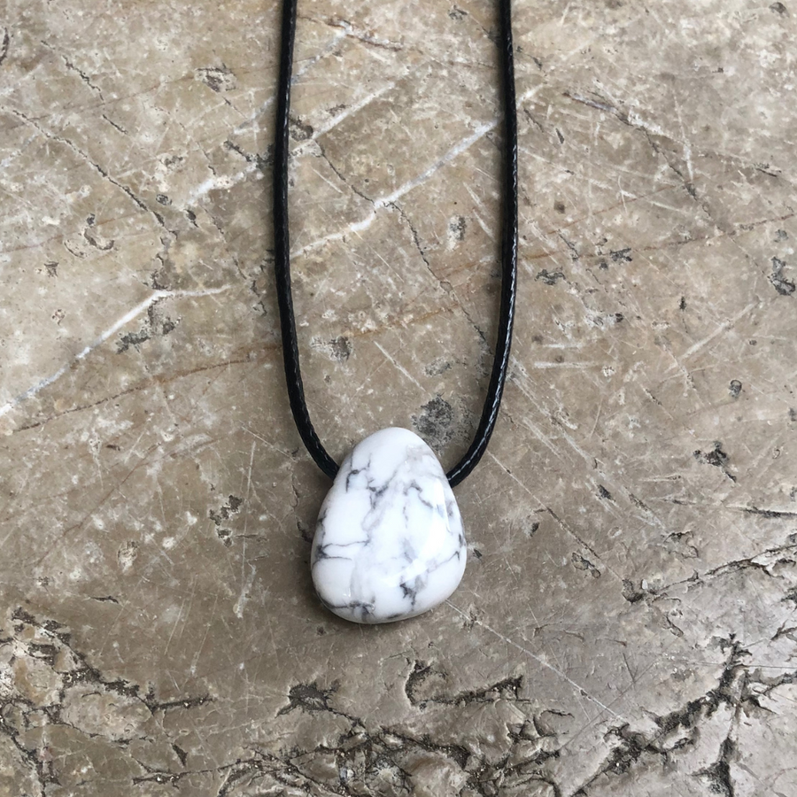 Pendentif Howlite Blanche perçé