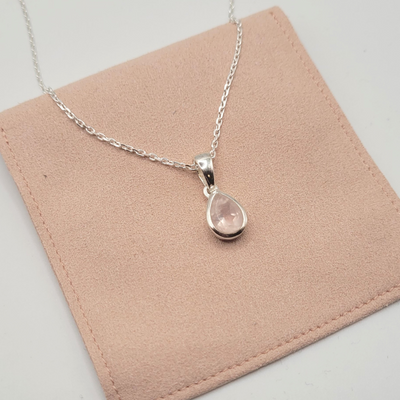 Pendentif Quartz Rose Facetté et argent