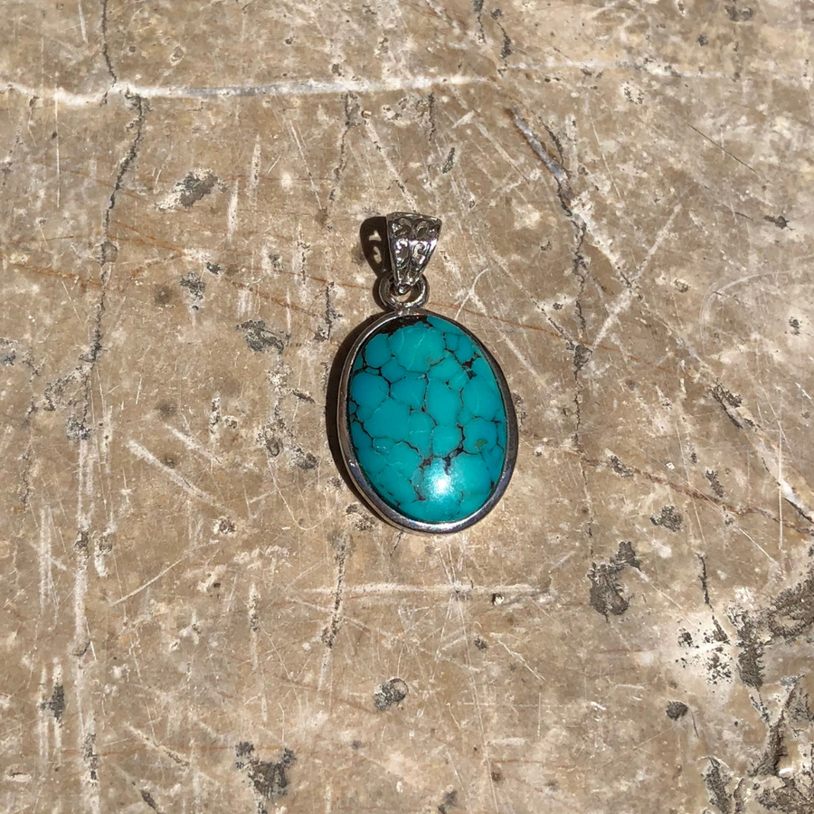 pendentif turquoise et argent