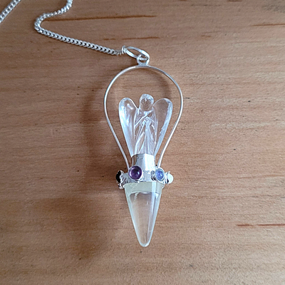 Pendule Ange Cristal de Roche