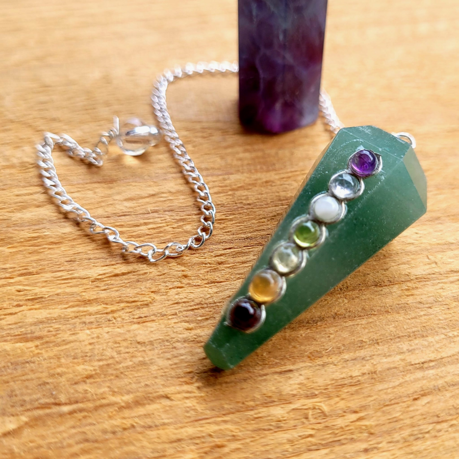 pendule chakras en aventurine