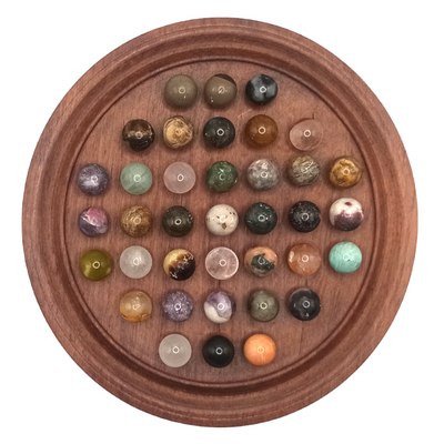 Jeu solitaire en Pierres Naturelles et bois de Madagascar