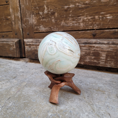 Sphère en Aragonite bleue - Pièce unique