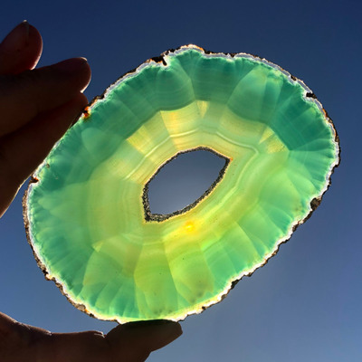 Tranche Agate Verte - Pièce Unique - A