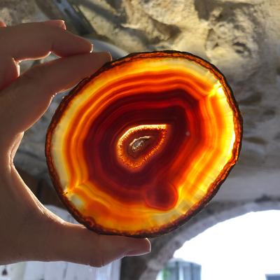Tranche d'Agate Cornaline- Pièce unique C