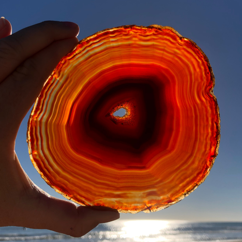 Agate Cornaline en tranche D