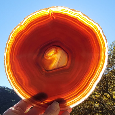 Grande tranche Agate Orange - Pièce unique A