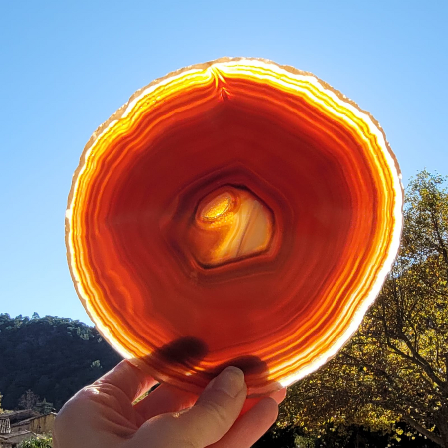 Grande tranche Agate Orange - Pièce unique A