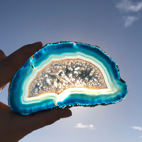 Tranche agate bleue