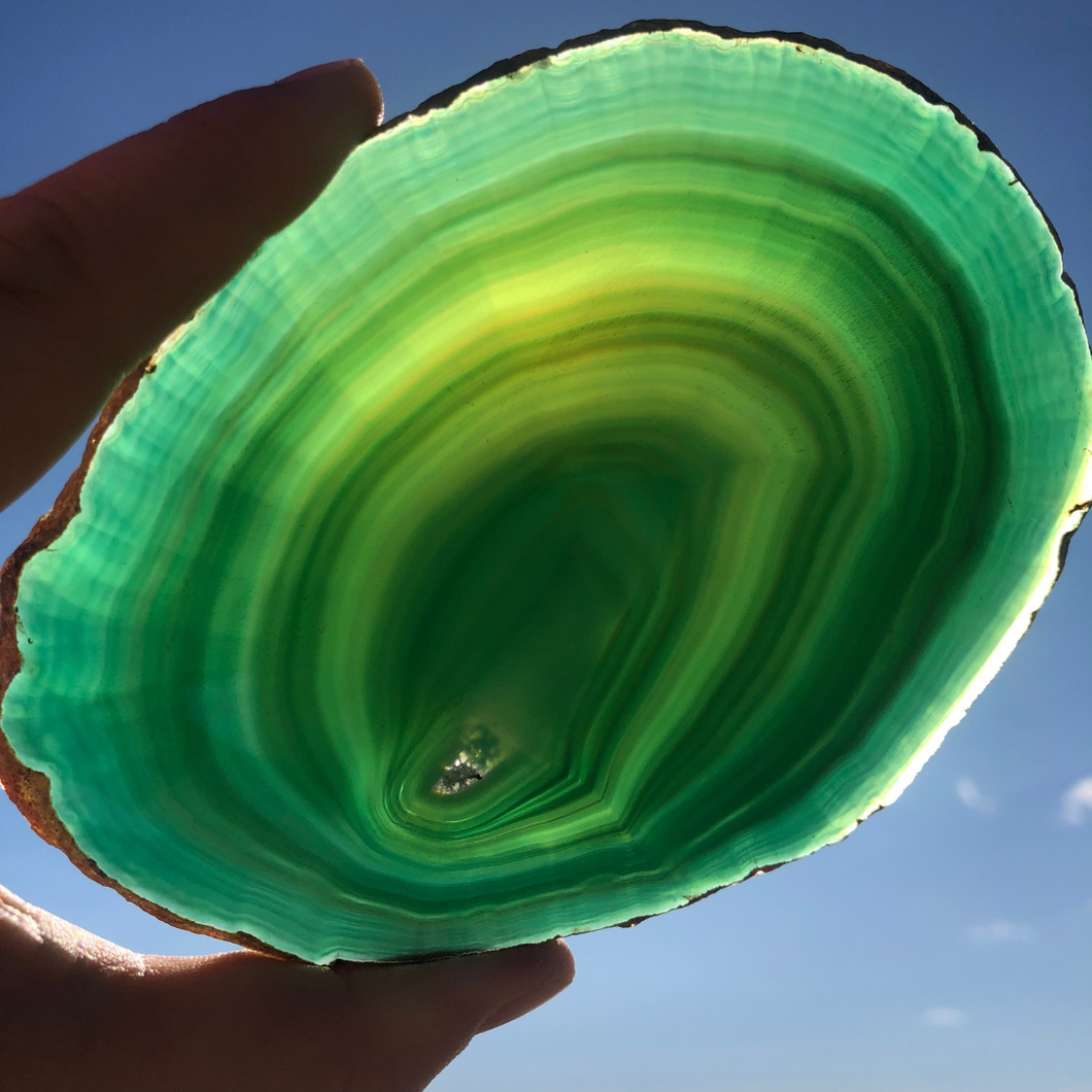 tranche d'agate verte