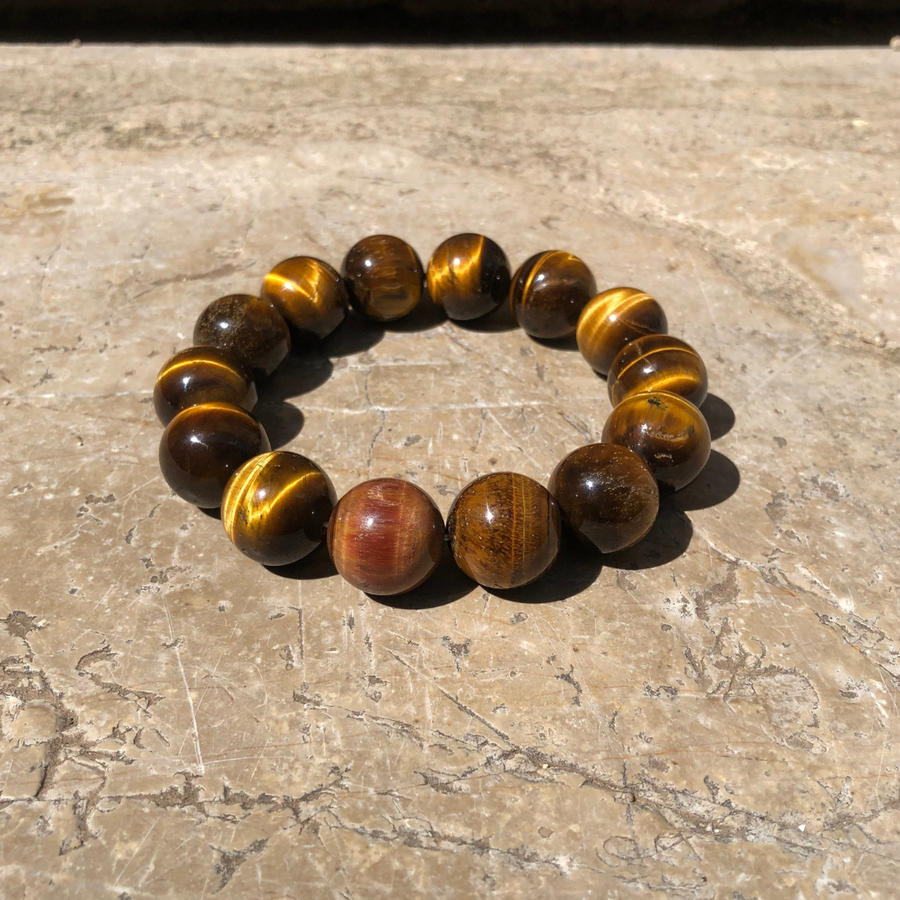 tres grand bracelet en oeil du tigre