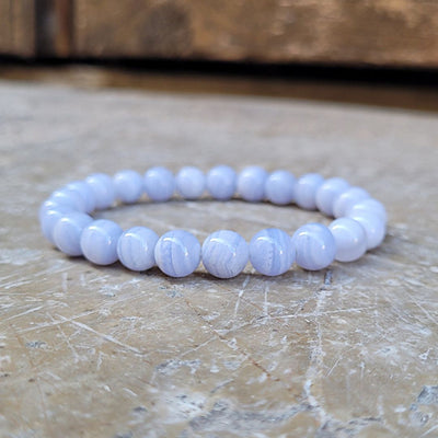 Bracelet Calcédoine Perles 8 mm