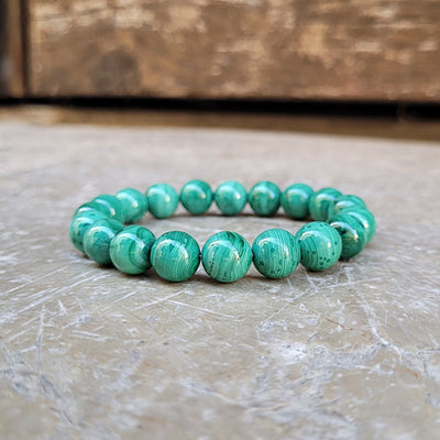 Bracelet Malachite Perles 10 mm