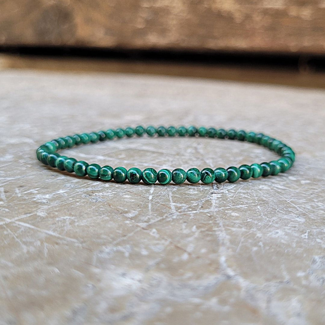 Bracelet Malachite Perles 3 mm