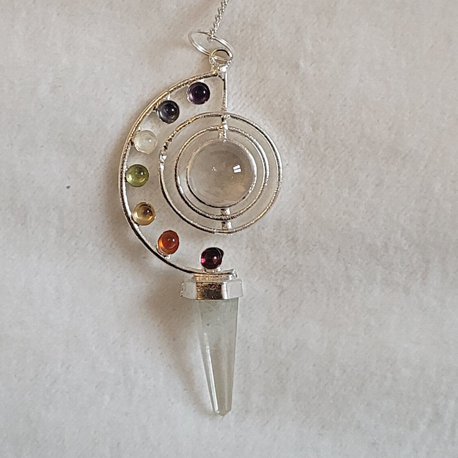 Pendules 7 Chakras Cristal de Roche