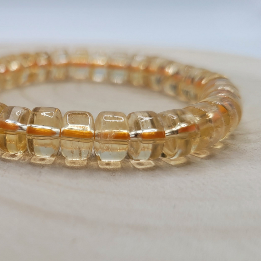 Bracelet en Citrine Cylindre 8 mm