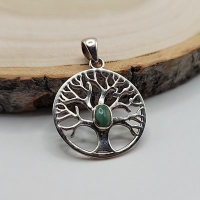 Pendentif Arbre de Vie Emeraude