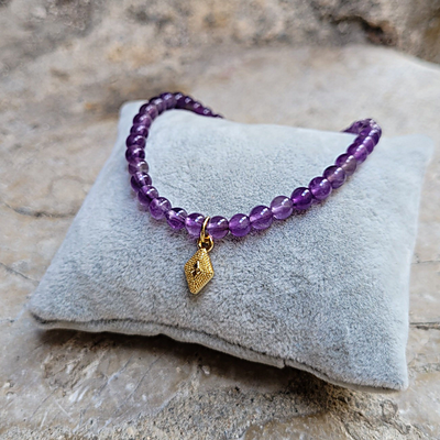 Bracelet Améthyste Losange Tibétain