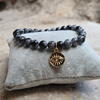Bracelet Obsidienne Œil d'Horus