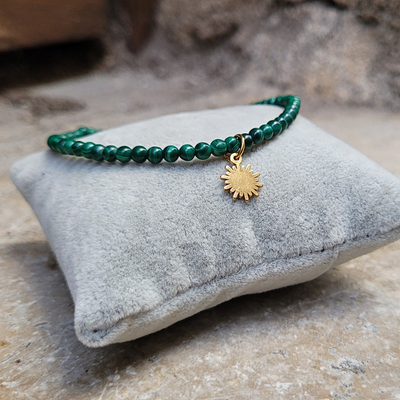Bracelet Malachite Symbole Soleil