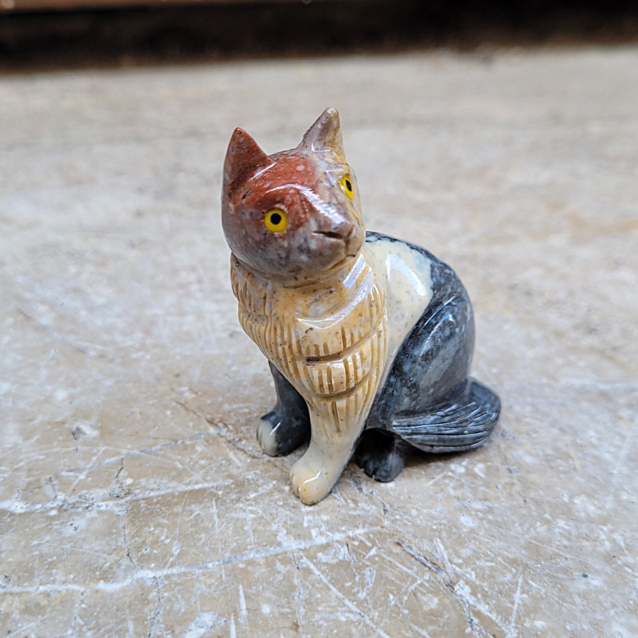 Chat Sculpté en Stéatite