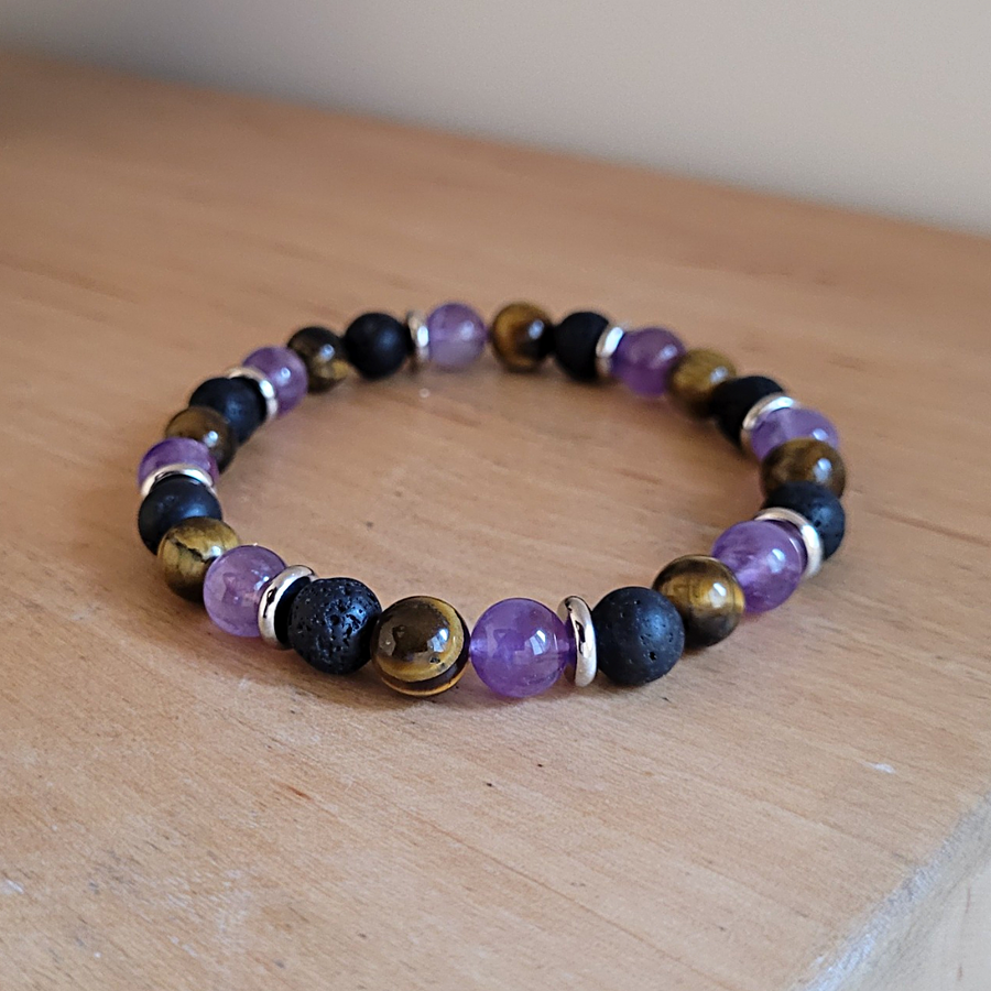 Bracelet Homme Trio 8mm Ancrage et Sérénité